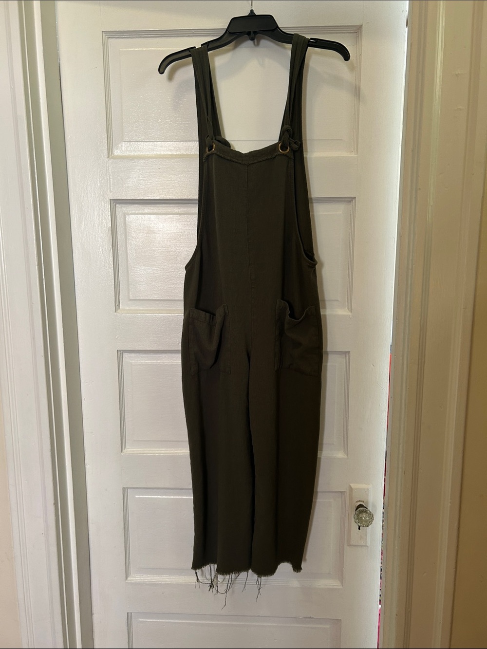 NATURAL LIFE Olive Green Women’s Overalls with Front Pockets